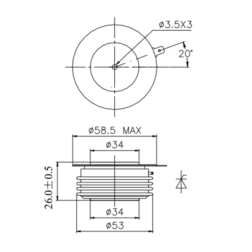 오리지널 SCR, Y38KPE 500A, 1100V, 1200V, 1400V, 1600V, 1800V, 신제품