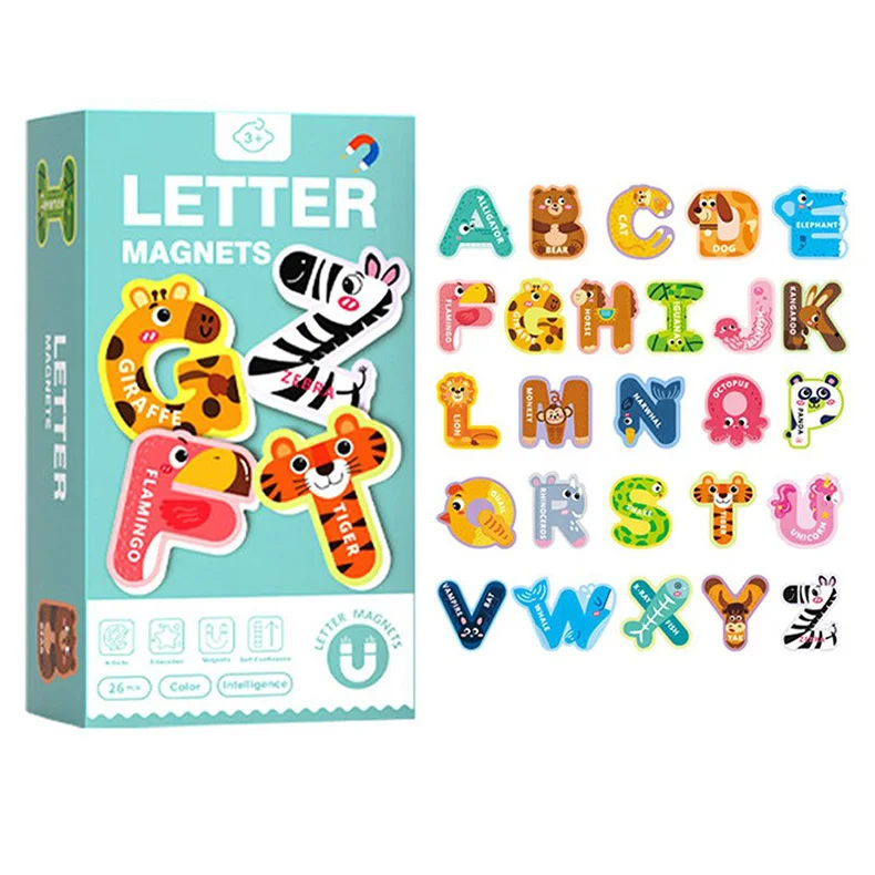 Große Buchstaben, magnetisch, Meerestiere, Alphabet, Spielzeug, Großbuchstaben, ABC, kognitive Puzzle-Magnete, Kühlschrank, niedlicher Kühlschrank, Kinder – Detail 2