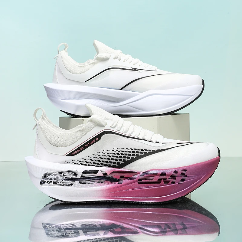 

Running Shoes Men Breathable Lightweight Women Marathon Air Cushion Carbon Plate SportsComfortable Nonskid Speciality Sneakers