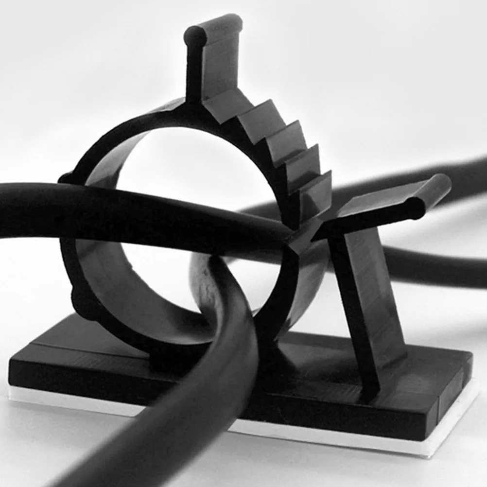 

20Pcs Adjustable Wire Clip Holder Black Adhesive Clamp for Cable Fixing Home Office Factory Wire Clamp Organizer