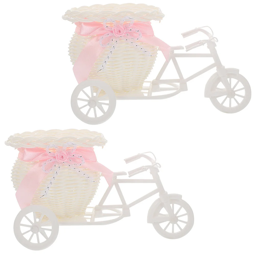 2 قطعة مقلد الروطان النسيج تشكيلة زهور حامل ديكور سلة التخزين سيارة بولي القماش المواد ديكور غرفة مكتب المنزل