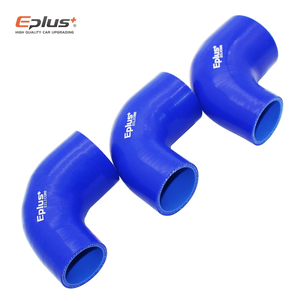 Universal 90 Degrees Reducer Silicone Tubing Braided Hose Car Intercooler Turbo Mechanical Plumbing Connecting Blue Multi Size