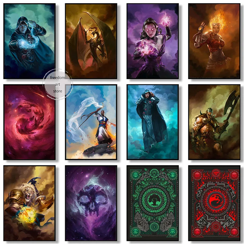 Game Characters Mana Liliana Magic The Gathering Iconic Badge Art Poster Canvas Painting Wall Print Picture for Room Home Decor