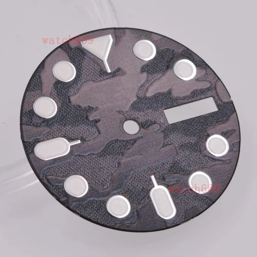 28.5mm NH36 Dial black Watch Dial Green luminous Sterile dial Fit NH36 movement