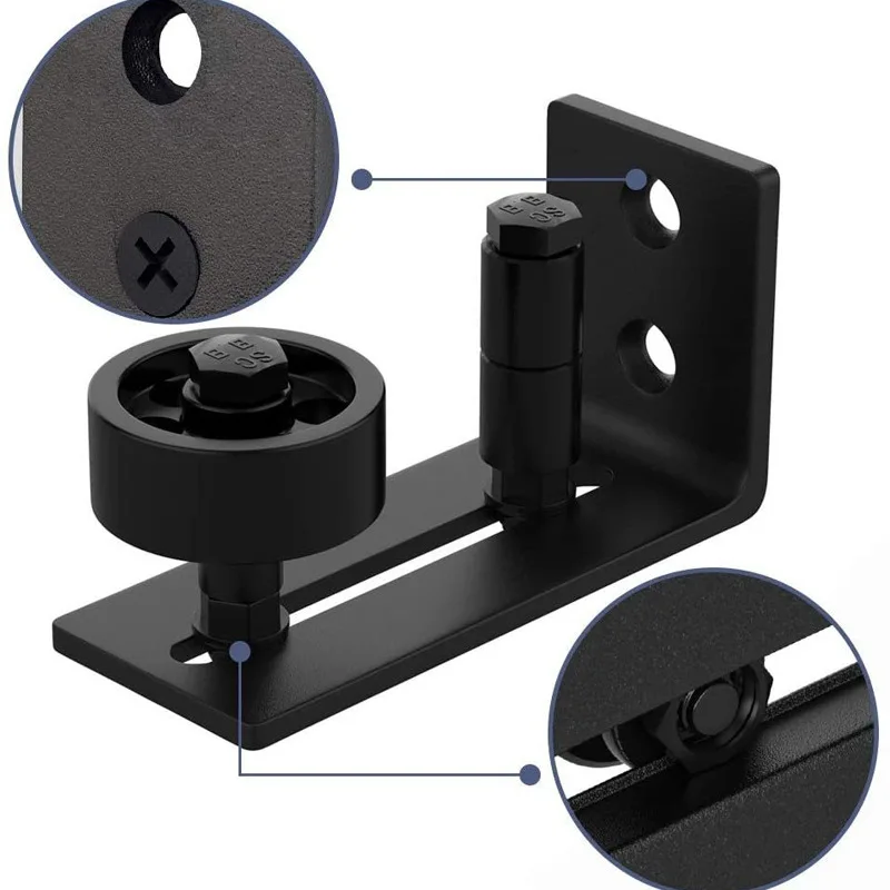 8 in 1 Sliding Door Slides Rails Barn Door Floor Guide Stay Roller for Bottom Adjustable Roller Flush Design Door Hardware