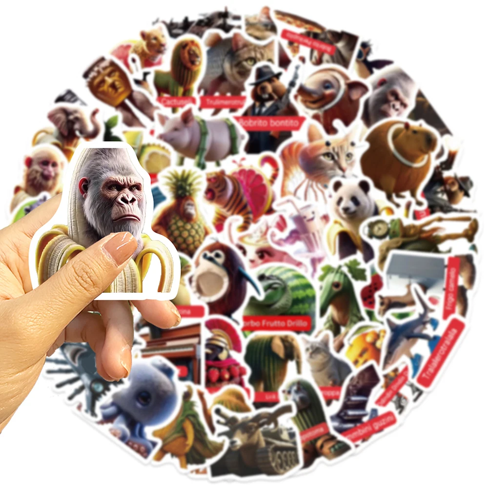 10/30/60pcs Tung Tung Tung Sahur Italian Brainrot Stickers AI Abstrac Decals Laptop Phone Car Bike Skateboard Decoration Sticker