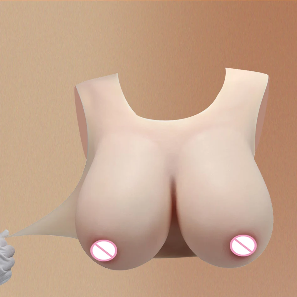 Silicone Breast Forms Fake Boobs Bareback Style Artistic Huge Chest CDEGH Cup for Crossdresser Transvestite Sissy Drag Queen