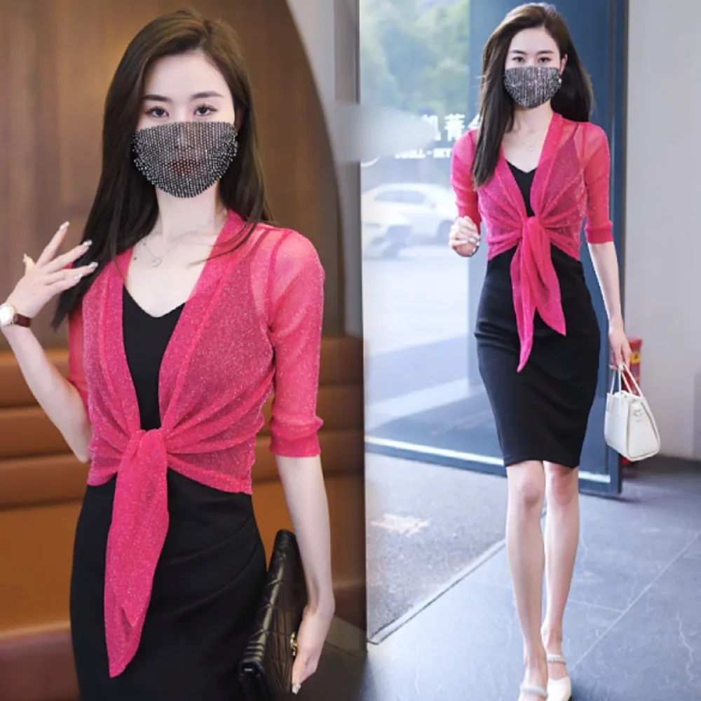 High Quality Polyester Women's Cardigan One Size Tulle Sun Protection Clothing Air-Conditioning Shirt Womens