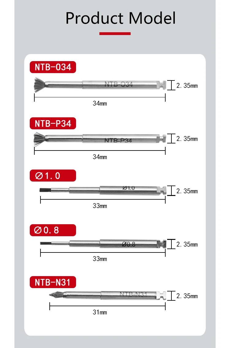 Dental Implant Cleaner &Titanium Brush Threads Tool Dental Titanium Instrument Abutment Cleaning Brush 8pcs