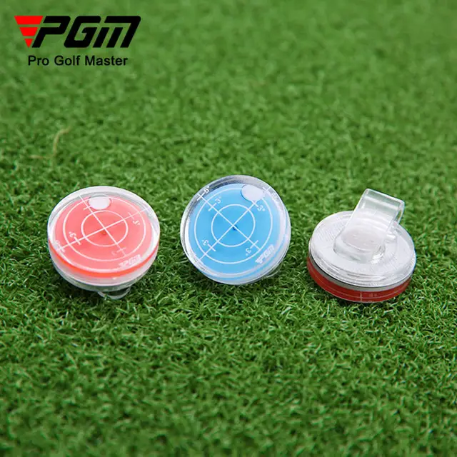 PGM Golf Level Funkcja znaczników Magnetyczny klips do czapki Marker do piłek golfowych Czerwony i niebieski MK011