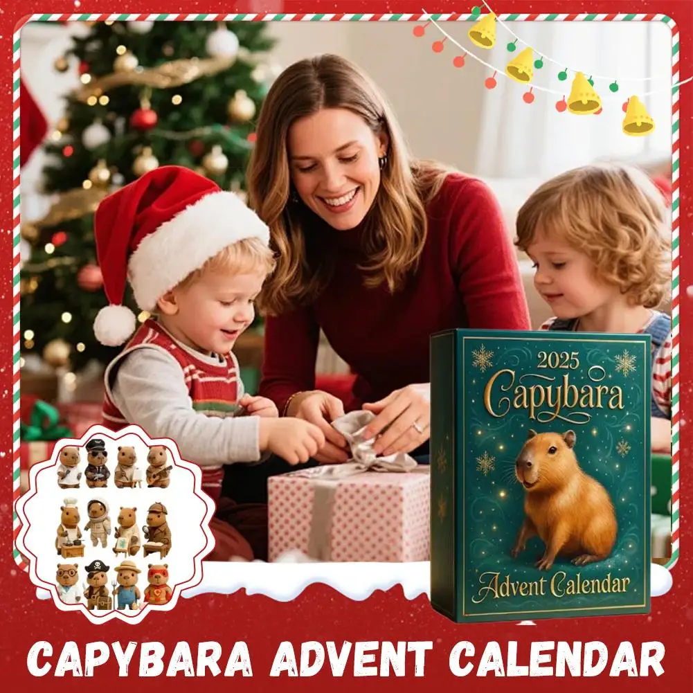 Weihnachten Advent 2D Acryl Capybara Anhänger 24 Tage Countdown-Kalender Überraschung Geschenkbox Weihnachtsbaum Heimdekoration