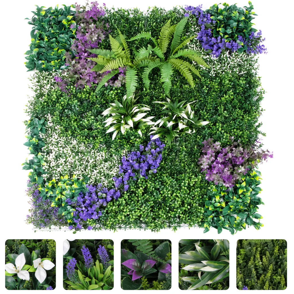 

3Pcs 39.37" x 39.37" Artificial Grass Wall Panel, PE Faux Greenery Fence Screen with Mixed Foliage, UV Resistant Hedge Panels, Easy DIY Installation for Indoor Outdoor Garden Balcony Decor