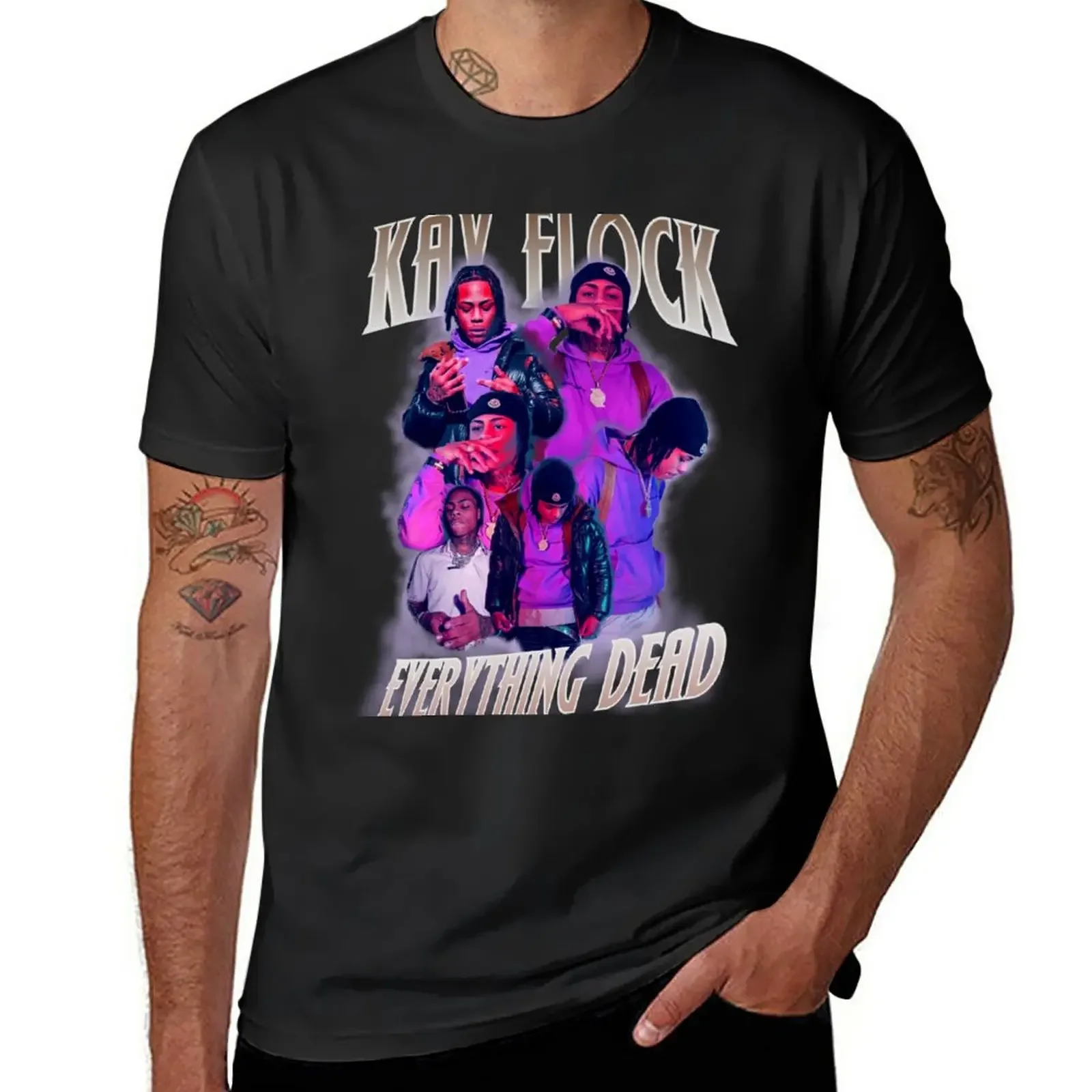 New Kay flock Rap Purple Bootleg Design T-Shirt Blouse cute tops boys white t shirts graphic t shirt mens graphic t-shirts funny