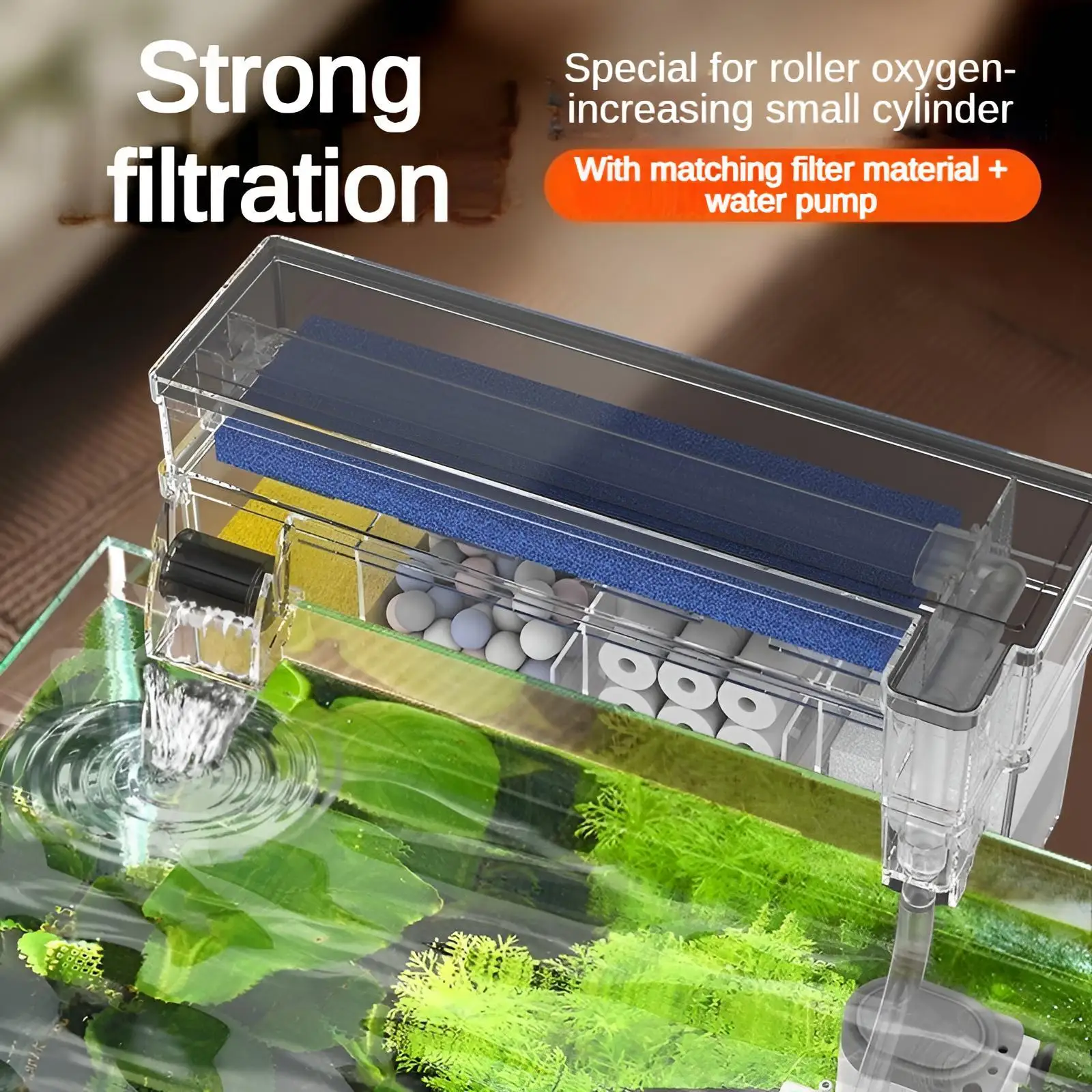 

Upgraded Wet-Dry Silent Filter Pump: 3-in-1 Oxygen, Water Pump & Filtration for Small Fish Tanks