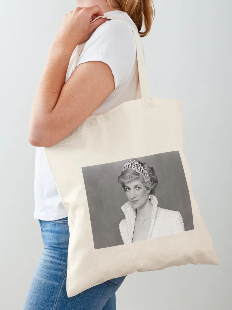 ديانا، أميرة ويلز حمل حقيبة شخصية حمل حقيبة قماش حقيبة يد نسائية قابلة لإعادة الاستخدام للتسوق #1