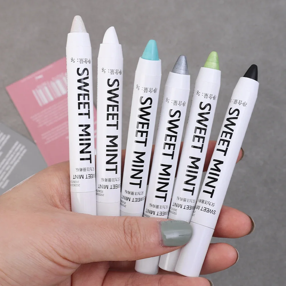 Matte White Lying Silkworm Highlighter Pen Glitter Pearlescent Eyeshadow Eyeliner Stick Pencil Waterproof Shimmer Eye Cosmetics