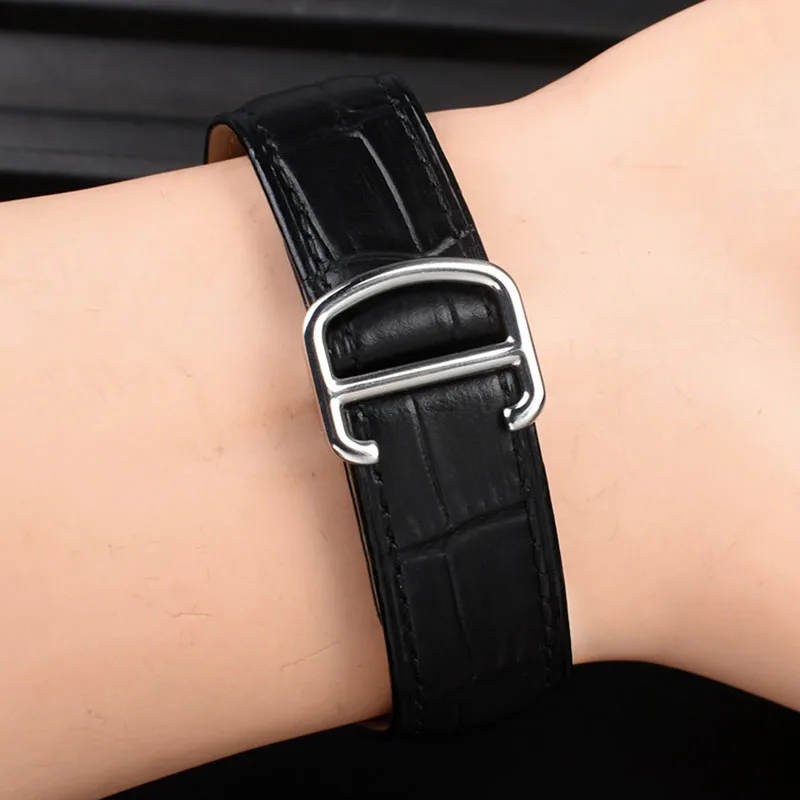 Genuine Leather Strap Replacement For Cartier Tank Solo Men Women wristband Blue red pink Watchband Bracelet Belt 16mm 18mm 20mm