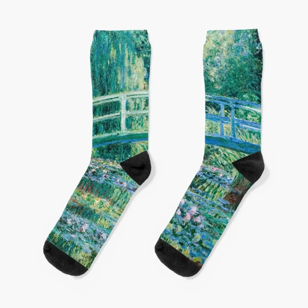 

1899-Claude Monet-Water Lilies and Japanese Bridge Socks soccer anti-slip Children's Socks Men's Women's