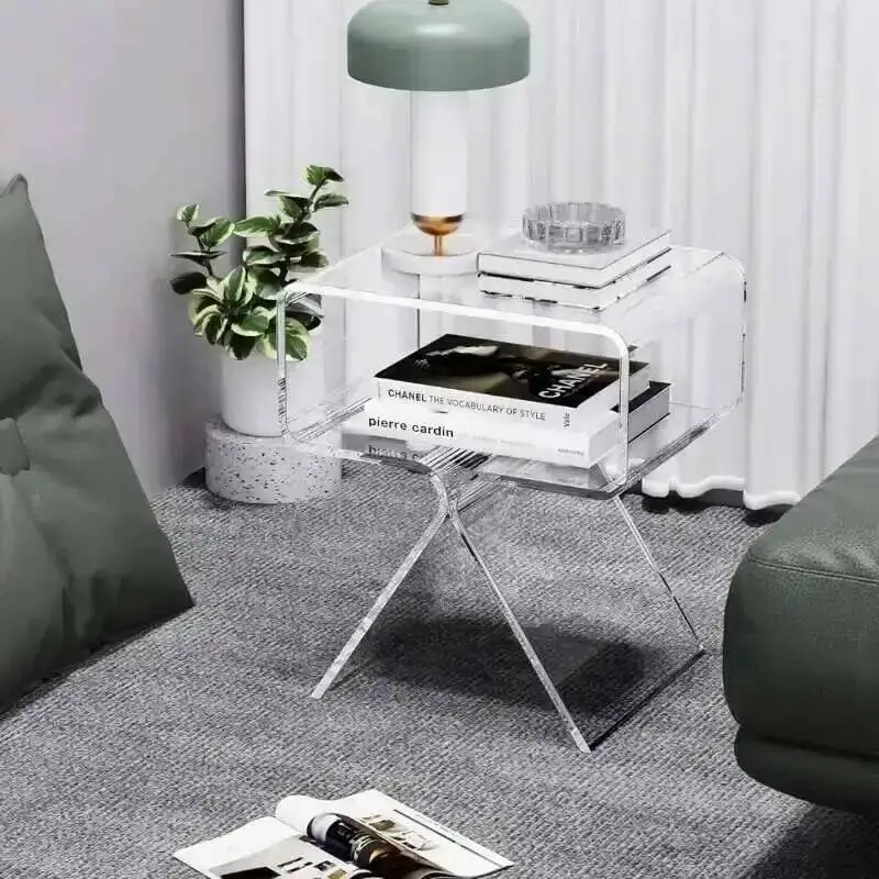 

Coffee Acrylic Table Transparent Home Nordic Creative Bedside Table Coffee Tables for Living Room Furniture the Sofa Side