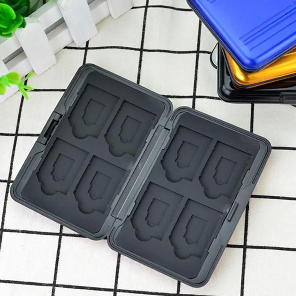 Memory Card Box Anti-skimming Anti-drop Tight Fit Card Buckle Closure 8 Card Slots SD/TF Card Storage Memory Card Case For Home