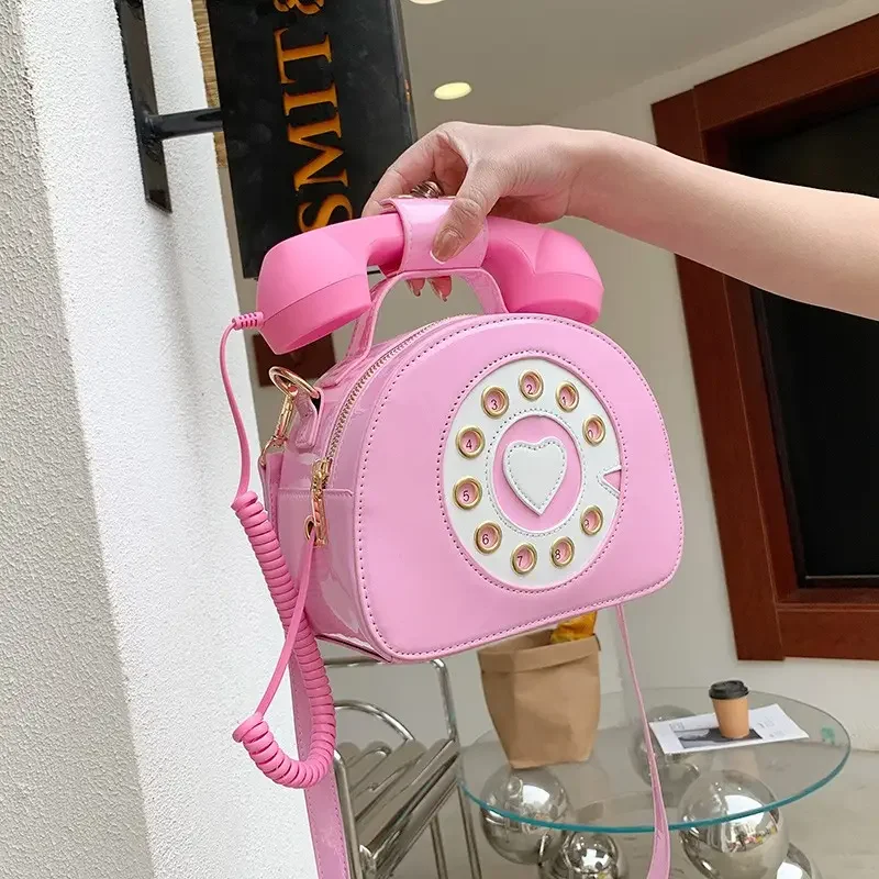 

Women Telephone Radio Shaped Crossbody Bag, Daily Totes, Shoulder Bag Nylon Clear stadium approved Kawaii bags Bogg