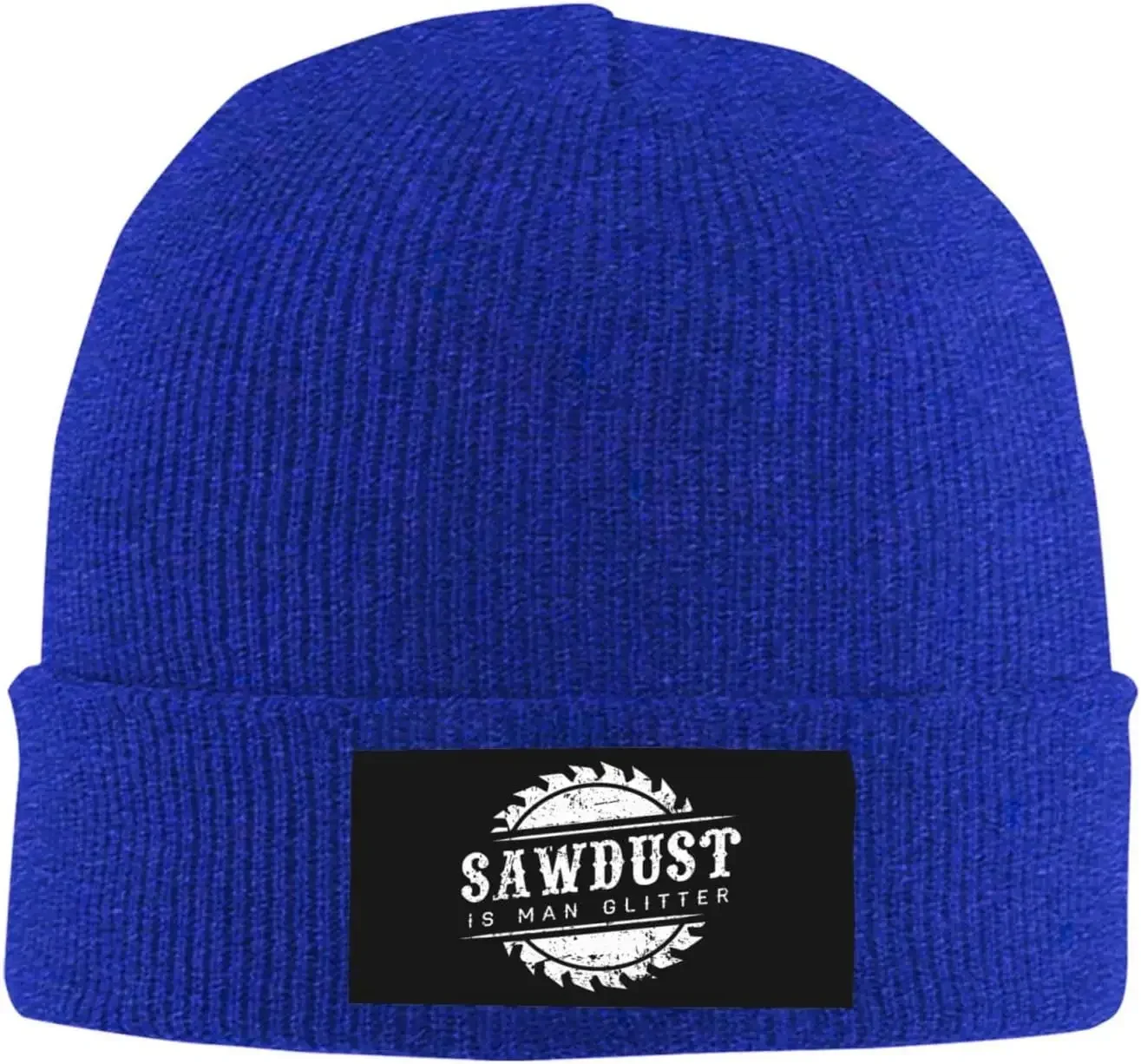 Sawdust is Man Glitter Beanie for Men Women Black Winter Hat Warm Knit Cuffed Beanies