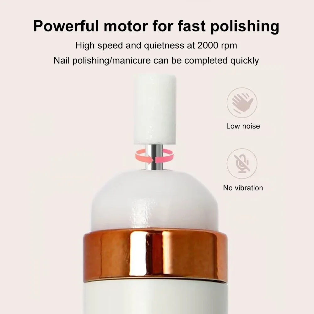 Electric Nail Polish Drill Set Machine With Light Portable With Battery Mini Electric Manicure Art Pen Tools For Gel Remover