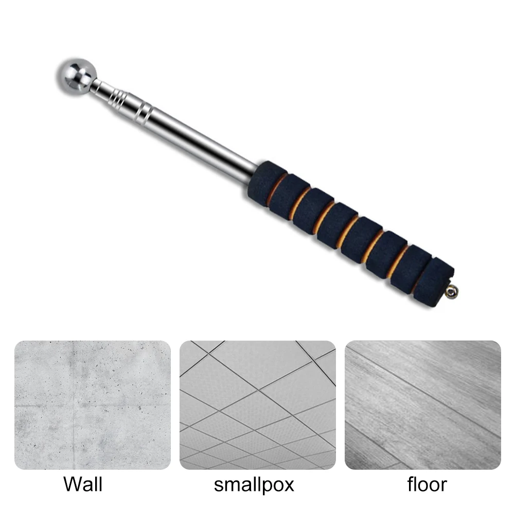 115/130 CM Telescopic Rod Test Tool with Sponge Handle Empty Drum Hammer Sound Detection Hammer For House Decoration Inspection
