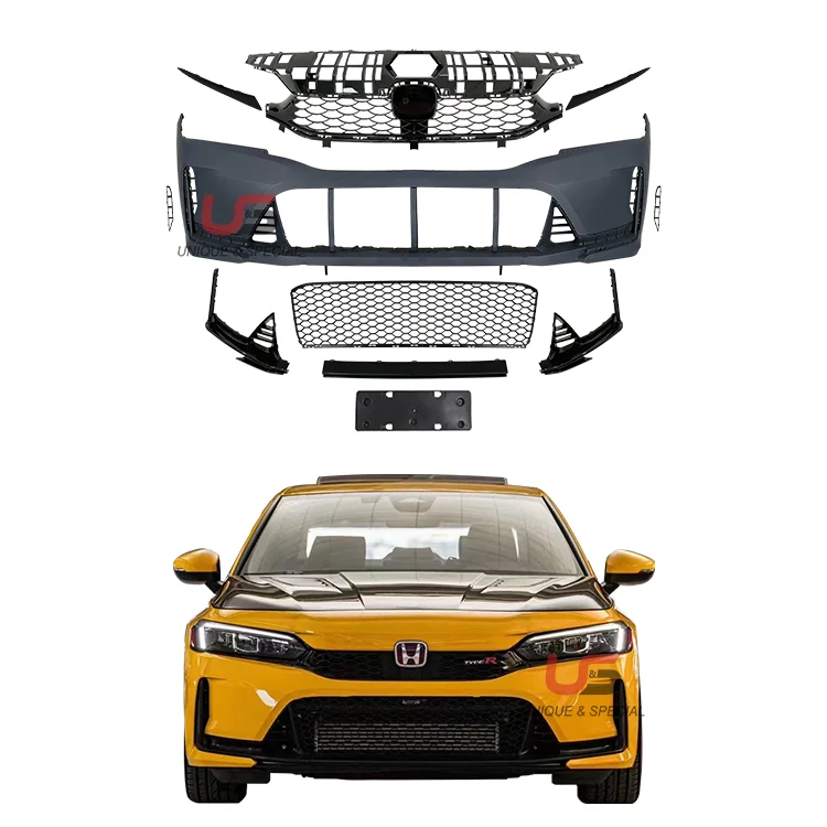 PP Plastic car bumper GEN 11 car grills spoiler 2022 for Hondas civic sedan grille type R front bumper  TR grille