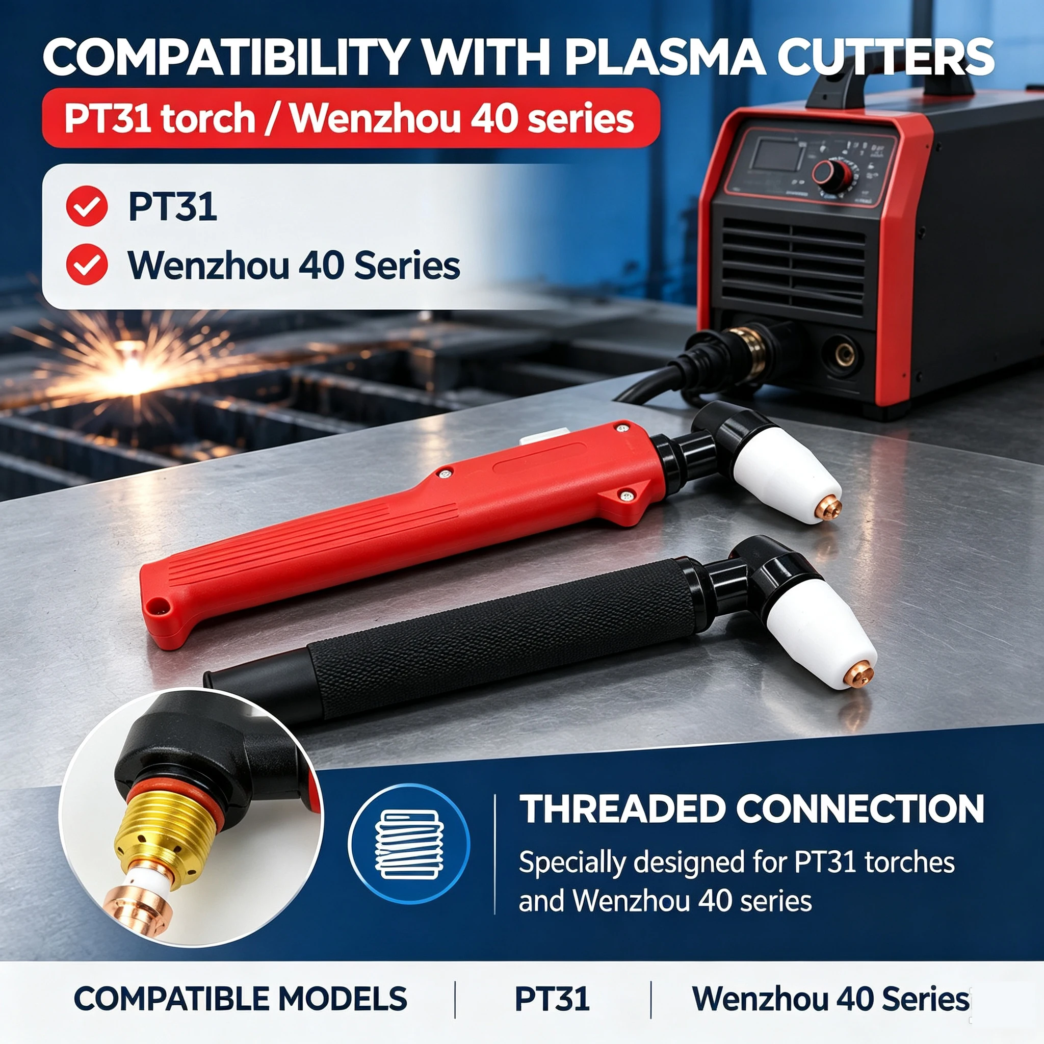 PT31 Plasma Cutting Torch Head for CUT40 CUT50 Air Cooled DC Inverter Plasma Cutter Welding Gun