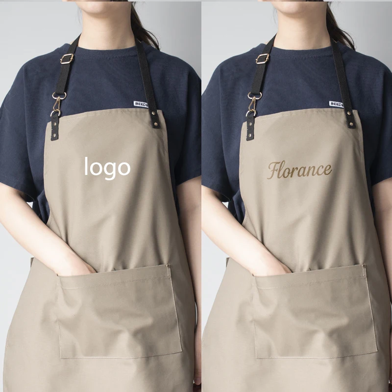 

Stylish Waterproof Canvas Apron For Restaurant Staff Customizable With Text Or Logo Perfect For Home Kitchen & Cafe Use