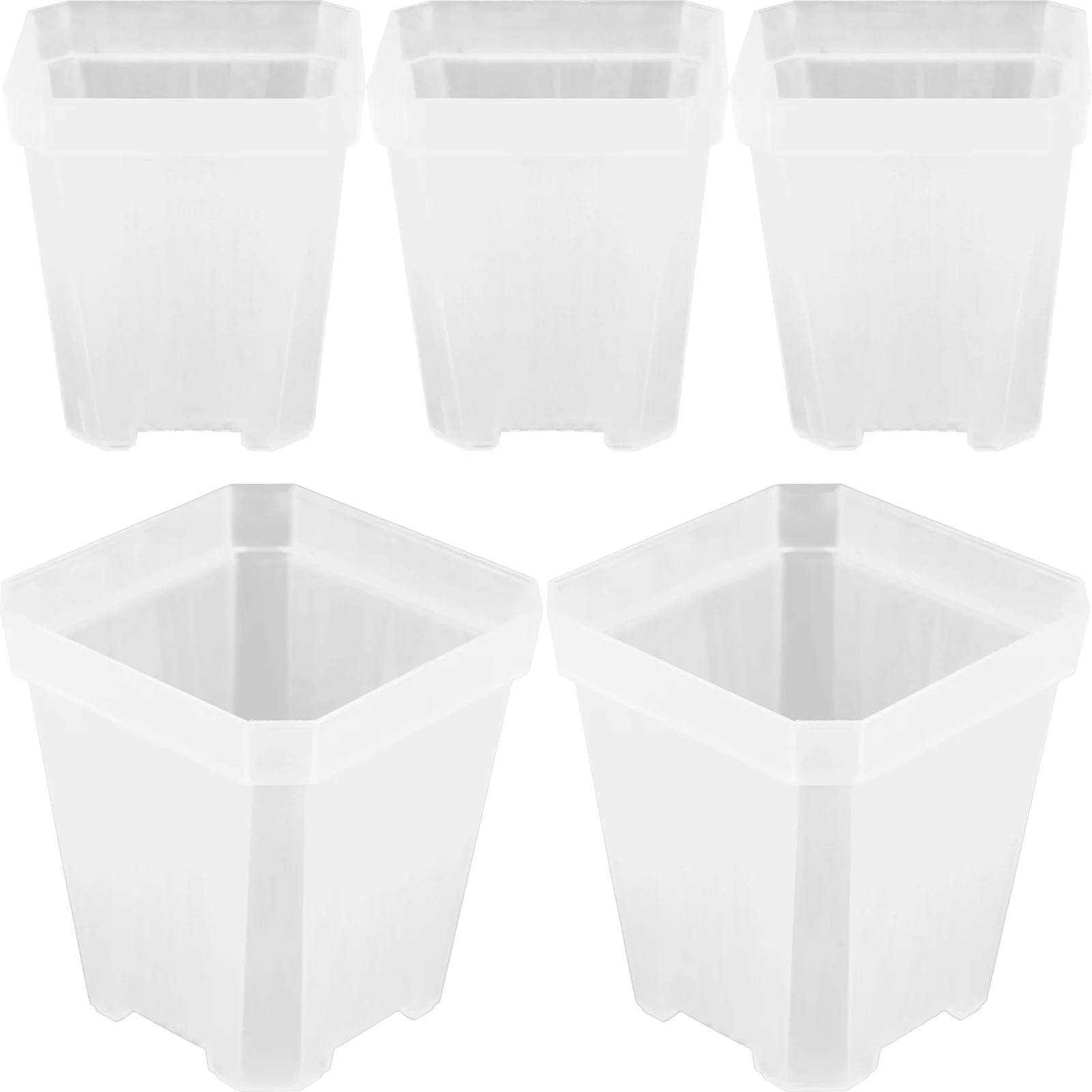 

20pcs Small Flower Pots Succulent Green Plastic Planter Transparent Nursery Drainage Holes Plant pots