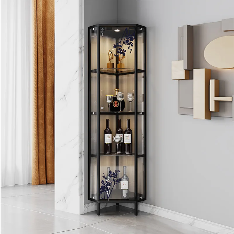 Triangle Cabinet Corner Cabinet Living Room Simple Storage Cabinet Corner Shelf Dining Room Locked Glass Wine
