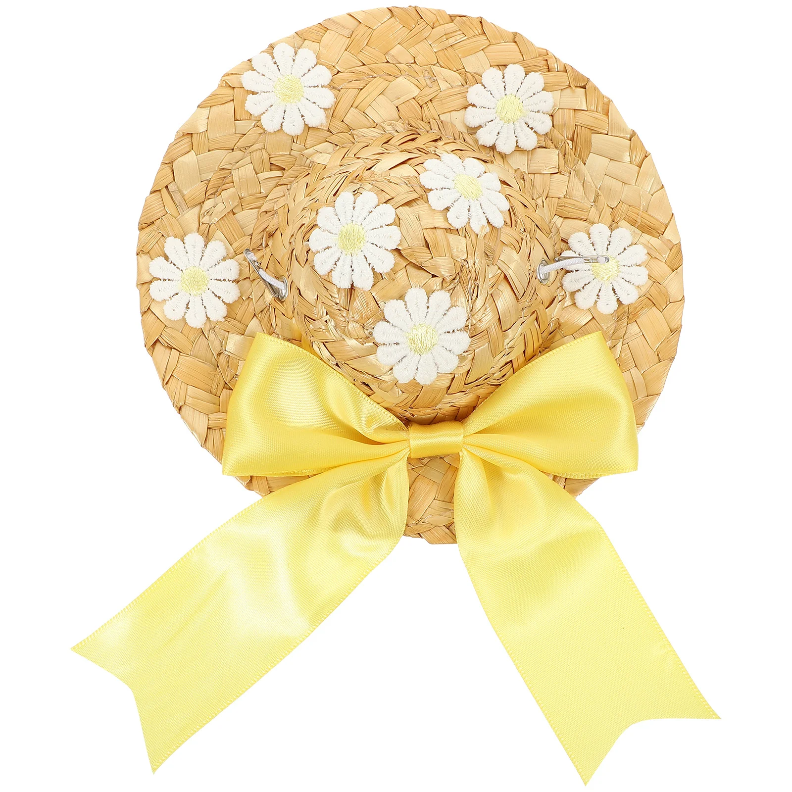 

Floral Decor For Floral Woven Sunshade Summer Straw For Dog Party Hat Dog Straw Hat Pets