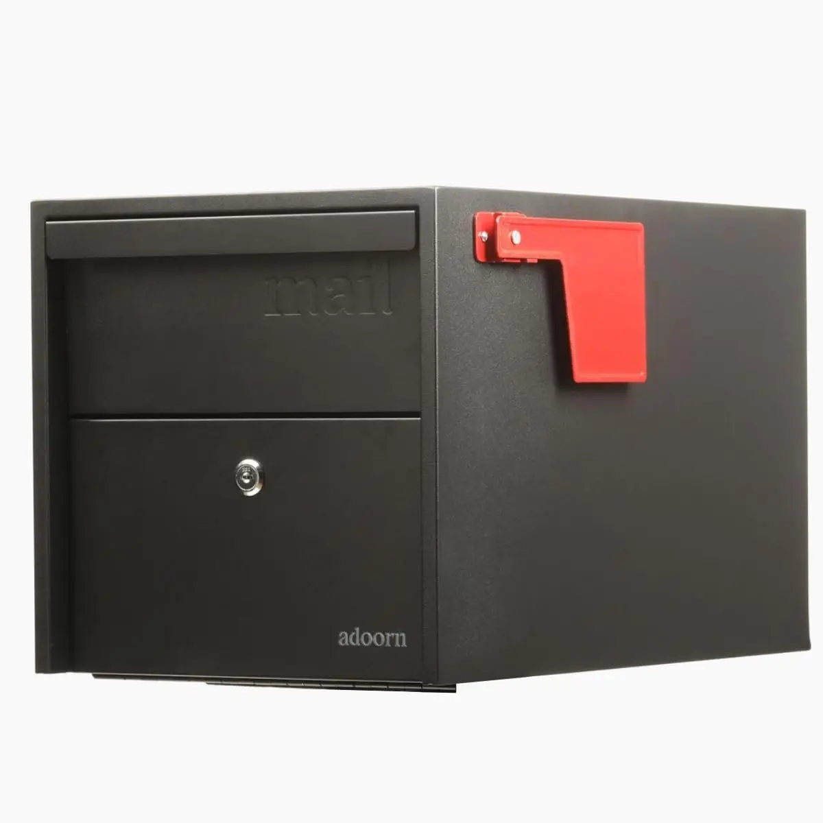 Size 12 x 12 x 18.5 (HxWxD) Anti-Theft Locking Mailbox with 2 Keys, Modern Mailbox with Flag, Weatherproof Mailboxes for Outside