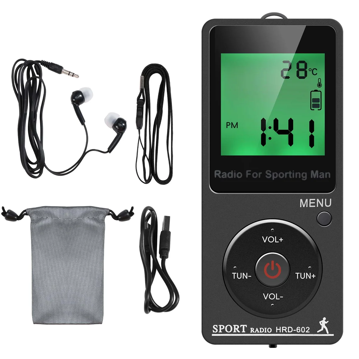 AM FM Portable Radio Personal Radio with Headphones Walkman Radio with Rechargeable Battery Digital Display Stereo Radio image 3