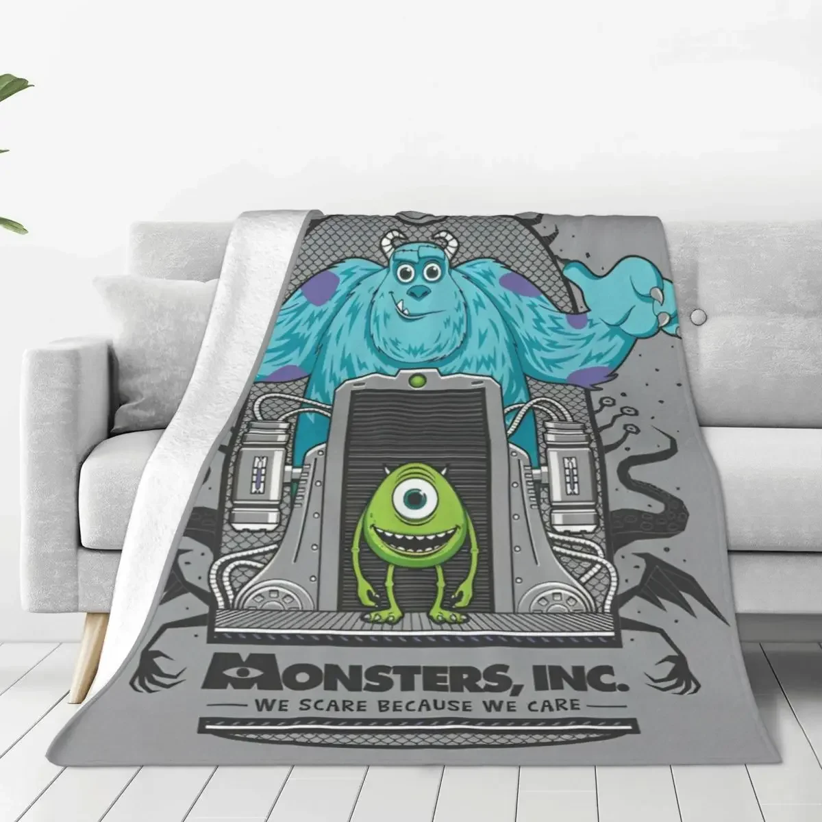 Monsters, Inc Cartoon Plush Blanket Mike Wazowski James Sullivan Creative Throw Blankets Sofa Bedding Lounge Quilt Super Warm