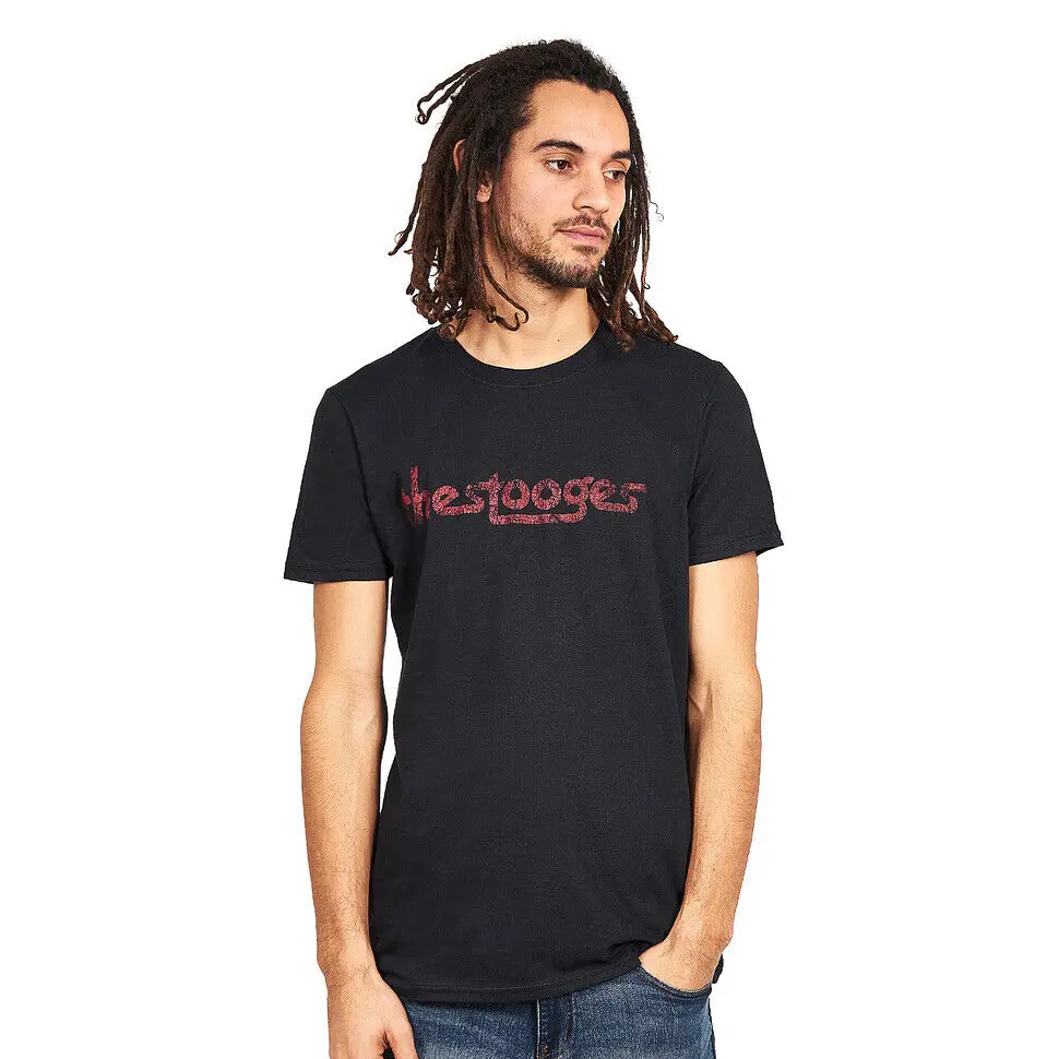 

Iggy & The Stooges - Vintage Logo T-Shirt Black Tees Cotton Luxury brand vintage oversized