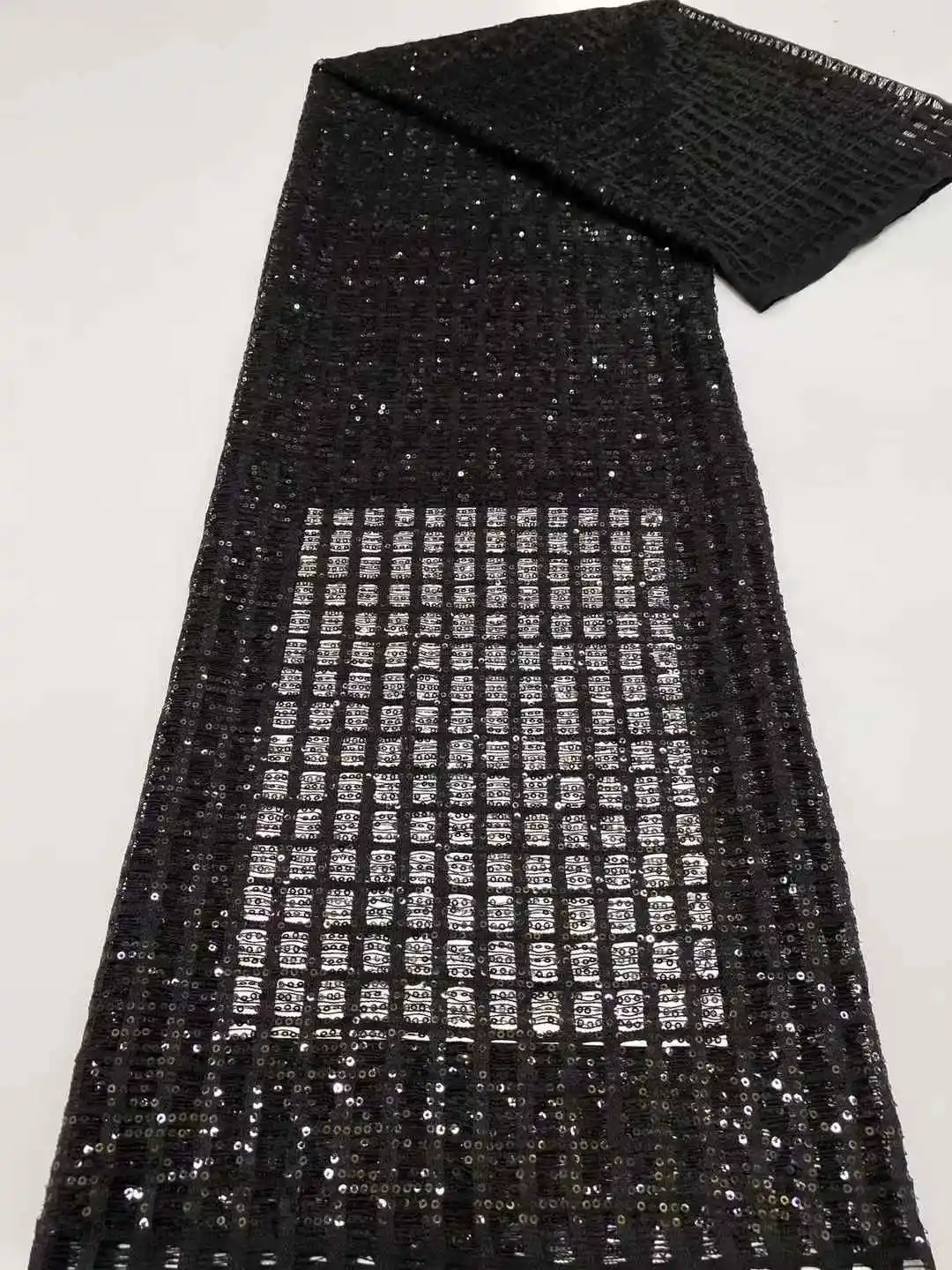 Лидер продаж 2025, африканская кружевная ткань, уникальный дизайн, ручная вышивка и блестки, сетчатое кружево в вечернем свадебном платье,