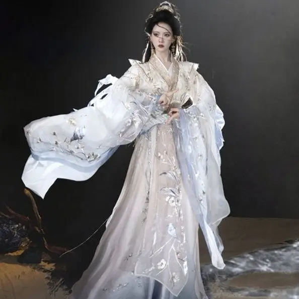 Bordado Feminino Hanfu, Ji Yue Yao Guang Wei Jin Feng, Indústria Pesada, Feito, Super Imortal, Novo Xianxia Girl Style