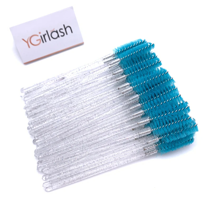 YGirlash Wholesale Good Quality Disposable 50 PCS/Pack Crystal Eyelash Makeup Brush Mascara Wands Lash Extension Tools