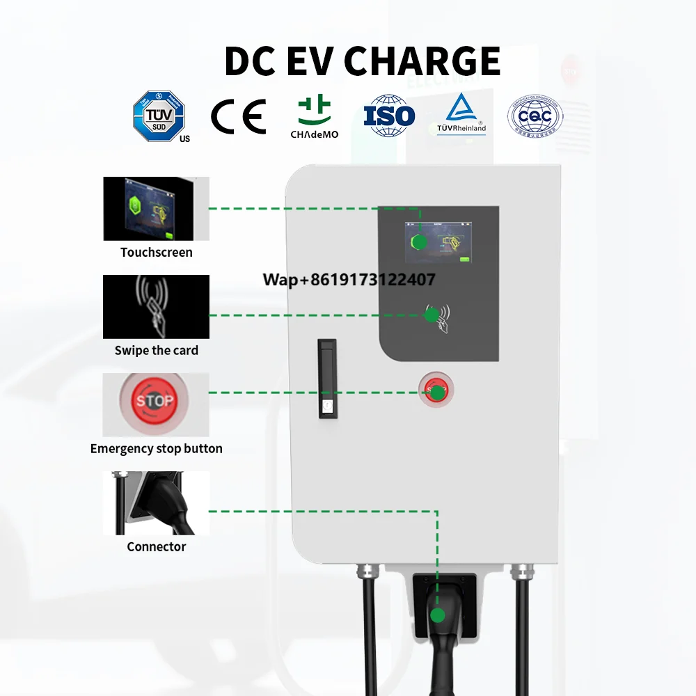 ELECTWAY 20KW Wall-mounted DC Charger EV Charging Station Fast Charger 380V Input 5m Cable IP54 Waterproof for Electric Cars