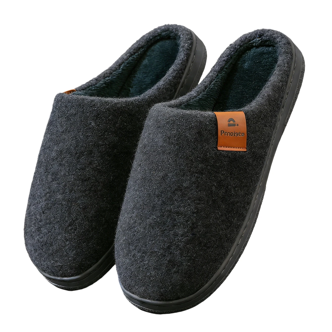 Winter Heren Vilt Platform Huis Slippers Ultra Warm Kussen Gezellig Leven Antislip TPR Outdoor Indoor House - afbeelding 2