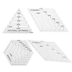 Acrylic Quilting Sewing Patchwork Ruler Transparent Measuring Template Triangle Hexagon Sewing Craft Quilting Cutting Ruler