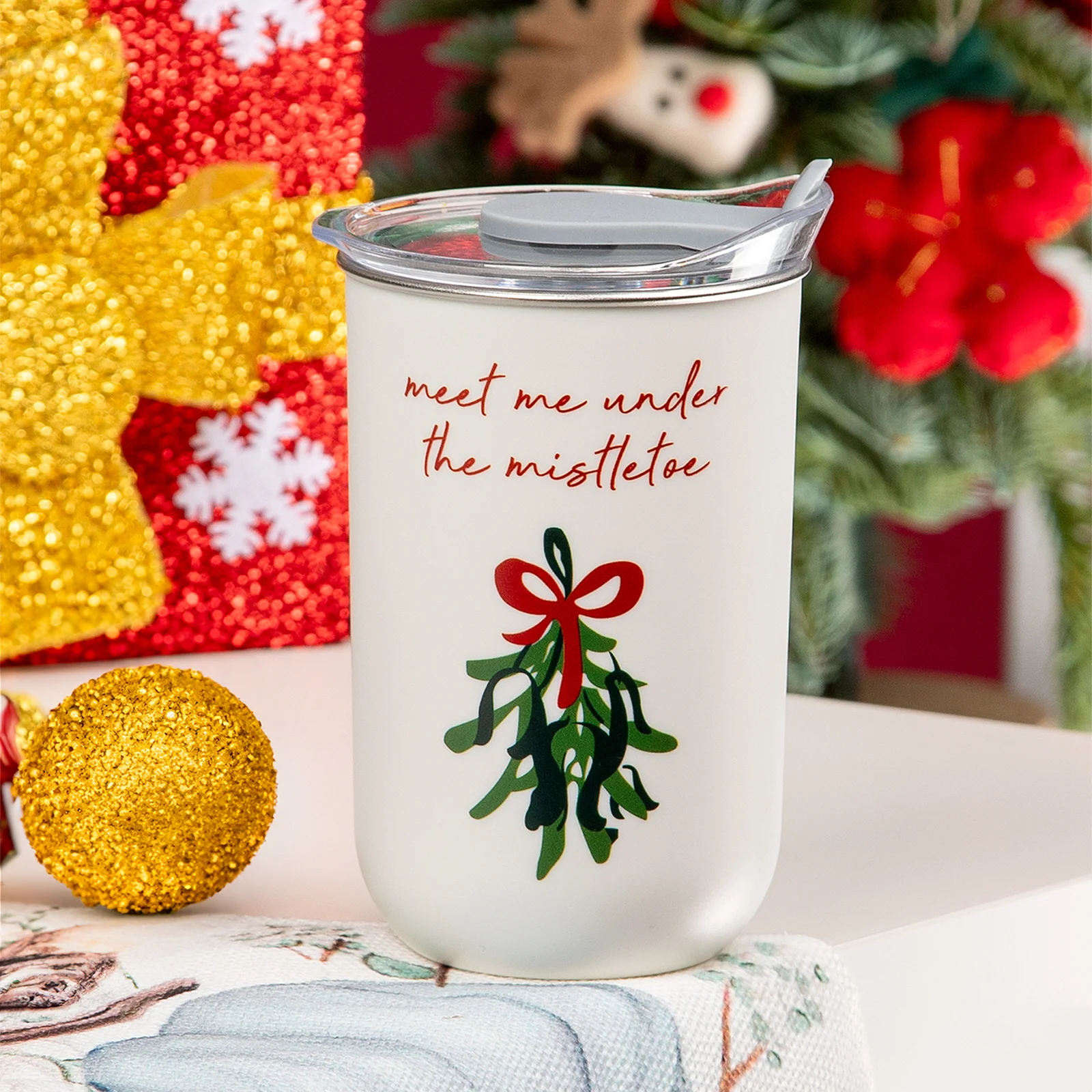 

300ml Stainless Steel Coffee Cup with Lid Travel Beverage Thermos Cups Multipurpose Handy Cup Drinkware Xmas New Year Gift