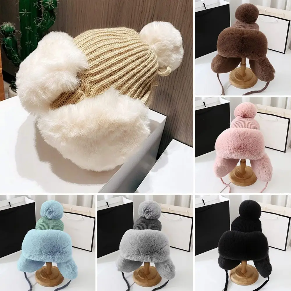

Модная теплая зимняя шапка Kawaii, утолщенная шапка-бомбер, милая защитная шапка для ушей для женщин