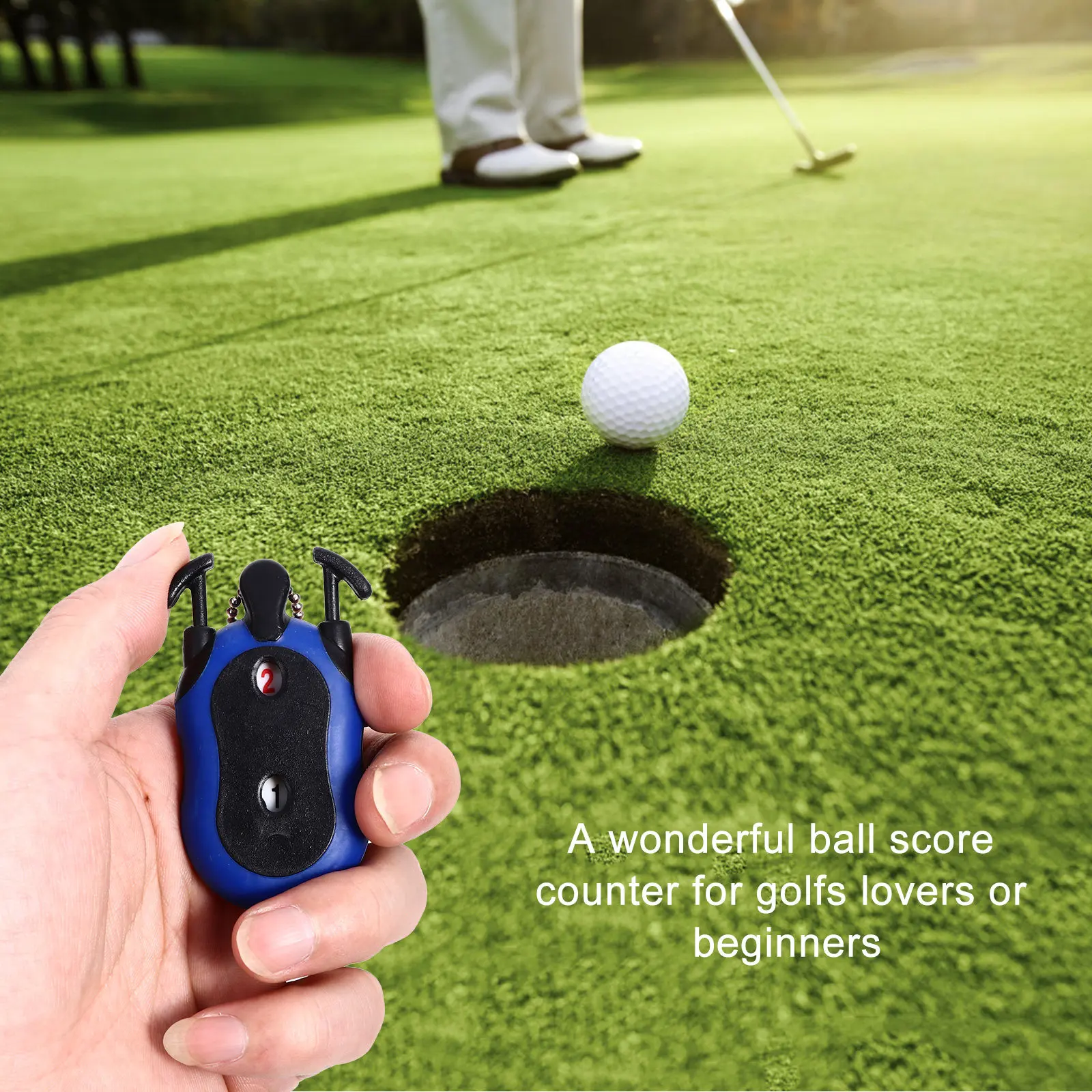 Ball Score Counter Portable Mini Size Golf Stroke Counting Tally Score Keeper for Two Players Golfs Scoring Device