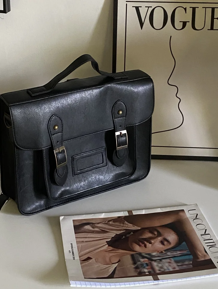 Jk Soft Leather Messenger Bag Backpack Female British Retro Multi-functional Backpack Versatile Handbag College Style School Bag