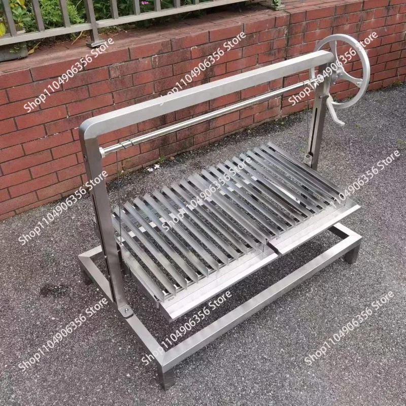 40 Inch Charcoal Adjustable Height Stainless Steel Argentine Grill Asado Parrilla Santa Maria Barbecue Grill GK1000E1