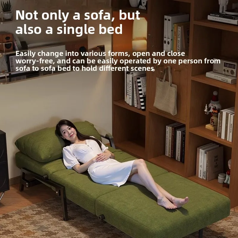 2025 New Model Foldable Dual Purpose Single-Person Space Saving Small Apartment Extendable Bed Balcony Extendable Sofa